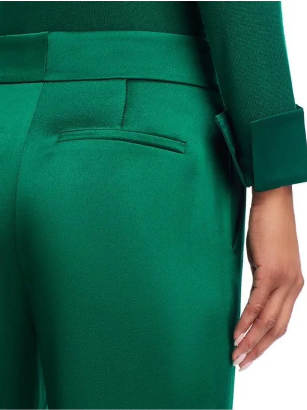 ALICE AND OLIVIA Elegant Green Wide-Leg Dress Pants - Picture 10 of 17